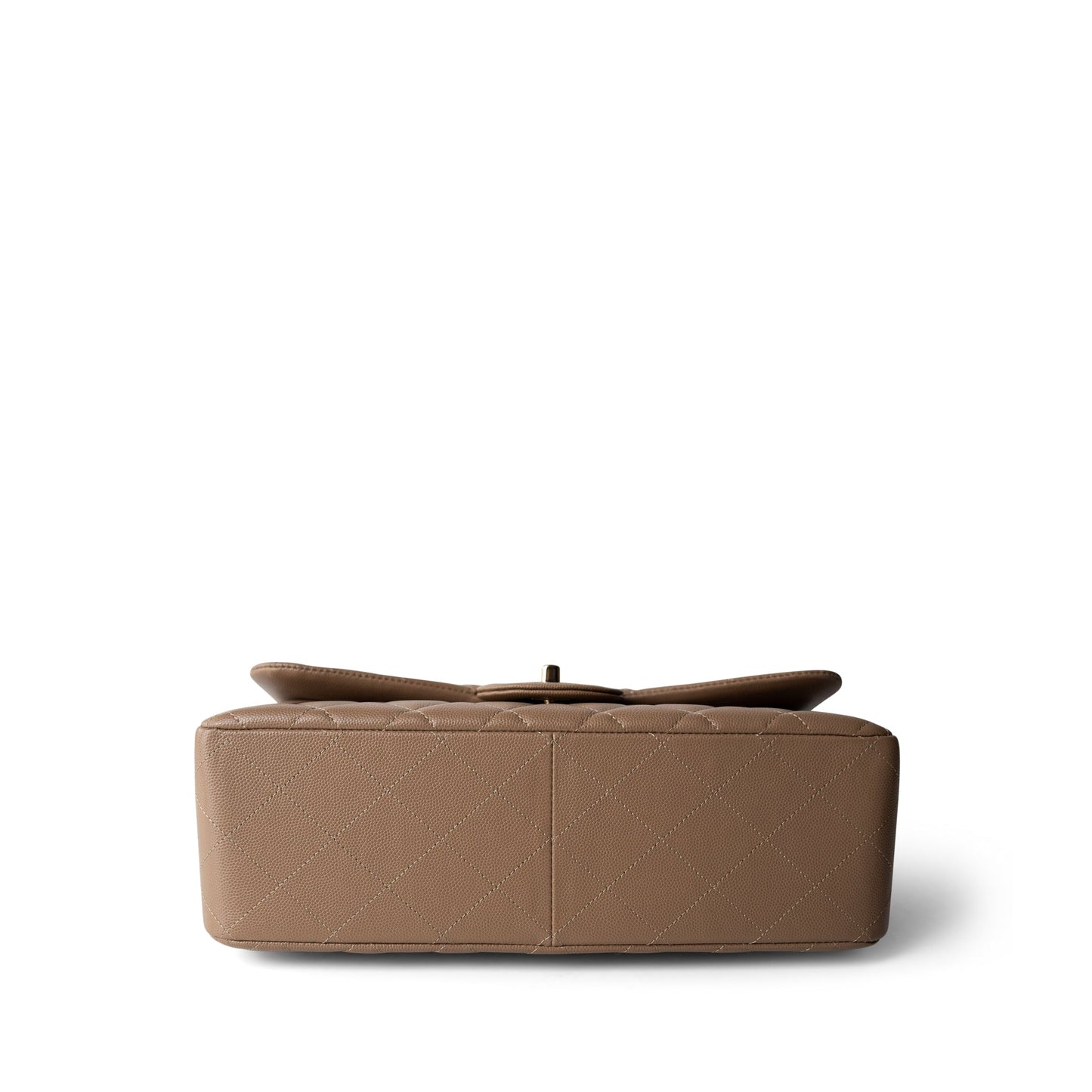 22A Dark Beige Caviar Quilted Jumbo Classic Flap Light Gold Hardware