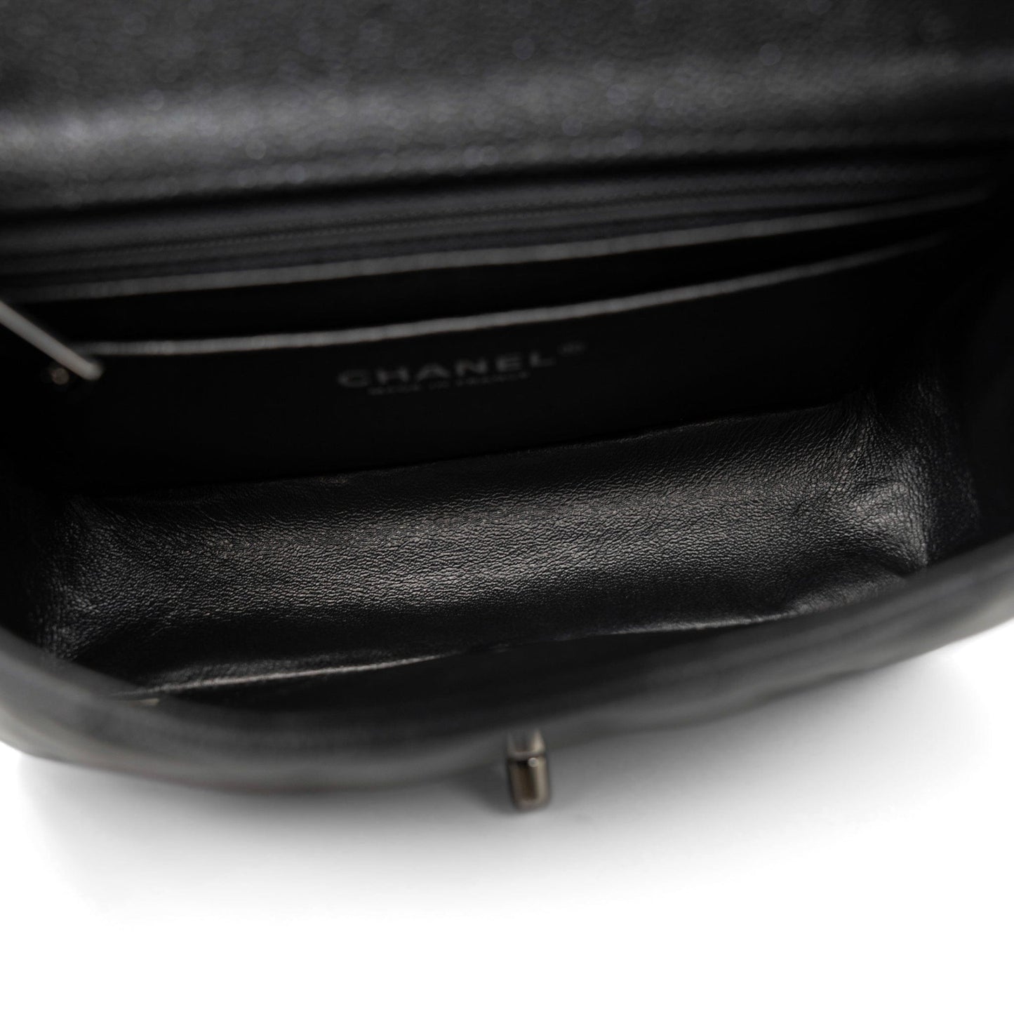 18C Black Glittery Caviar Quilted Mini Rectangular Flap