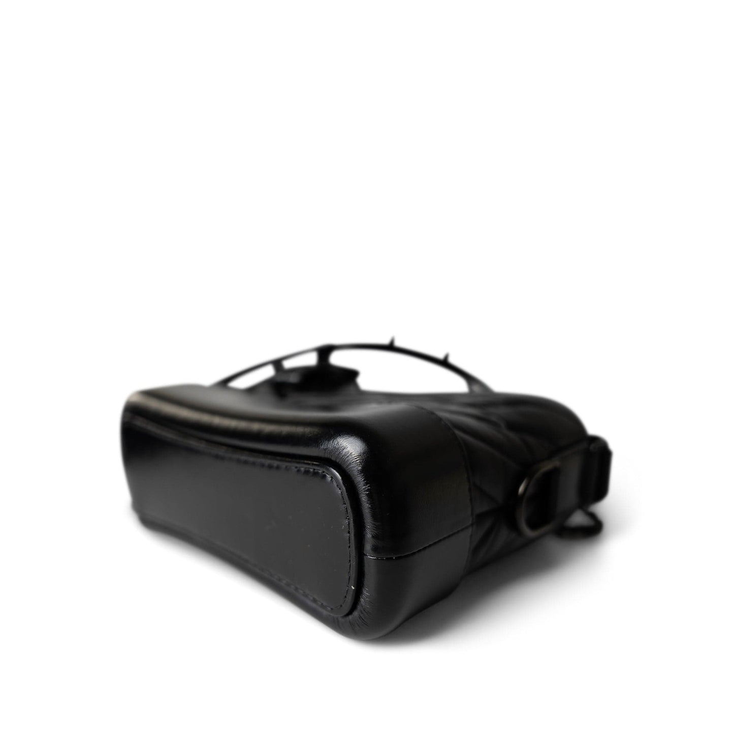 19B So Black Aged Calfskin Chevron Small Hobo Gabrielle Bag