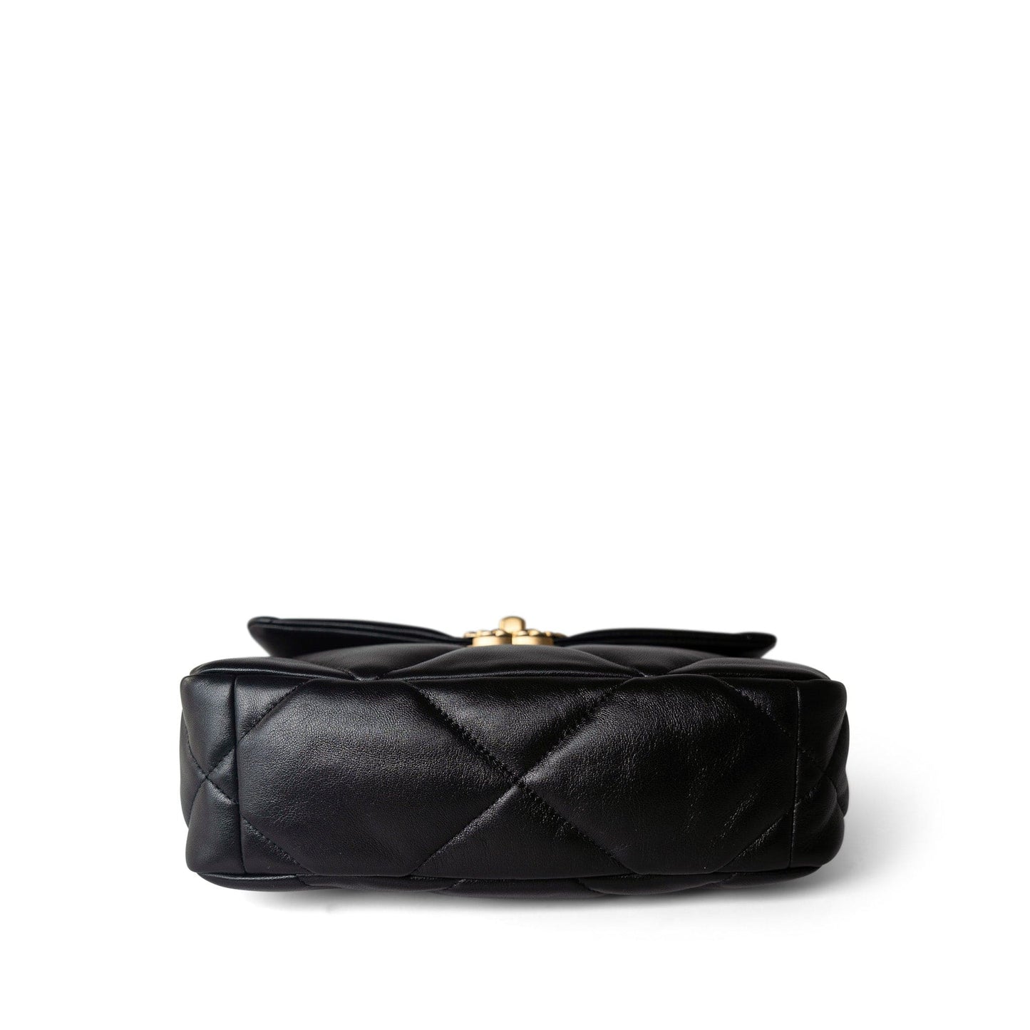 21P Black Lambskin Quilted 19 Flap Small Mixed Hardware