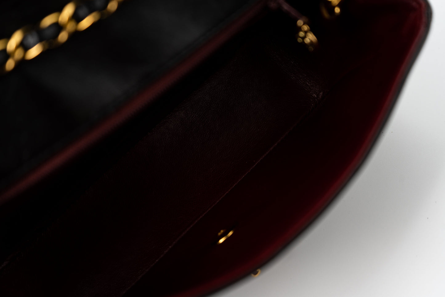 Vintage Small Black Lambskin Quilted Diana Flap GHW