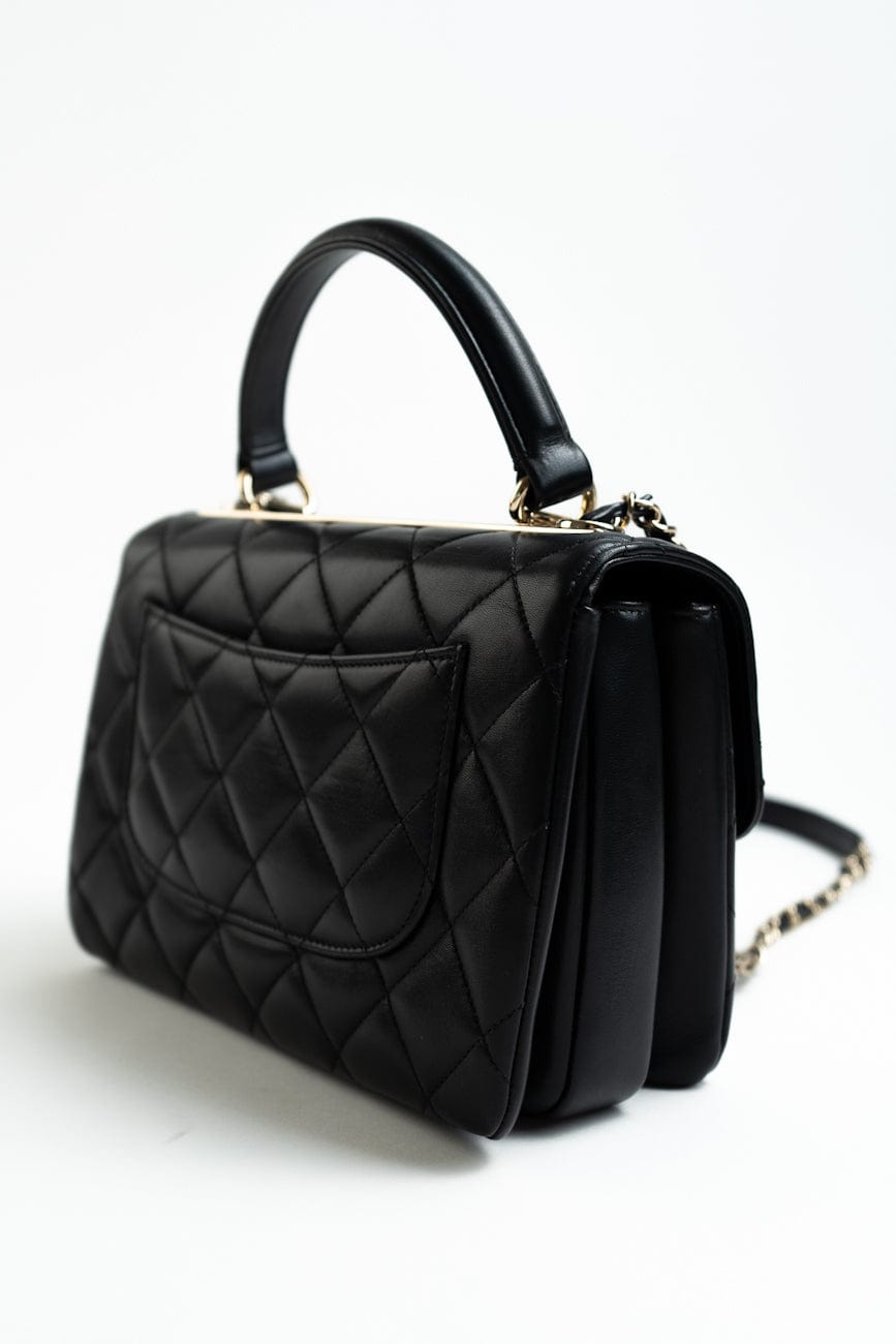 Trendy CC Small Black Lambskin Quilted LGHW