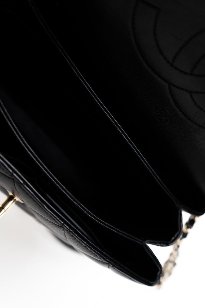 Trendy CC Small Black Lambskin Quilted LGHW