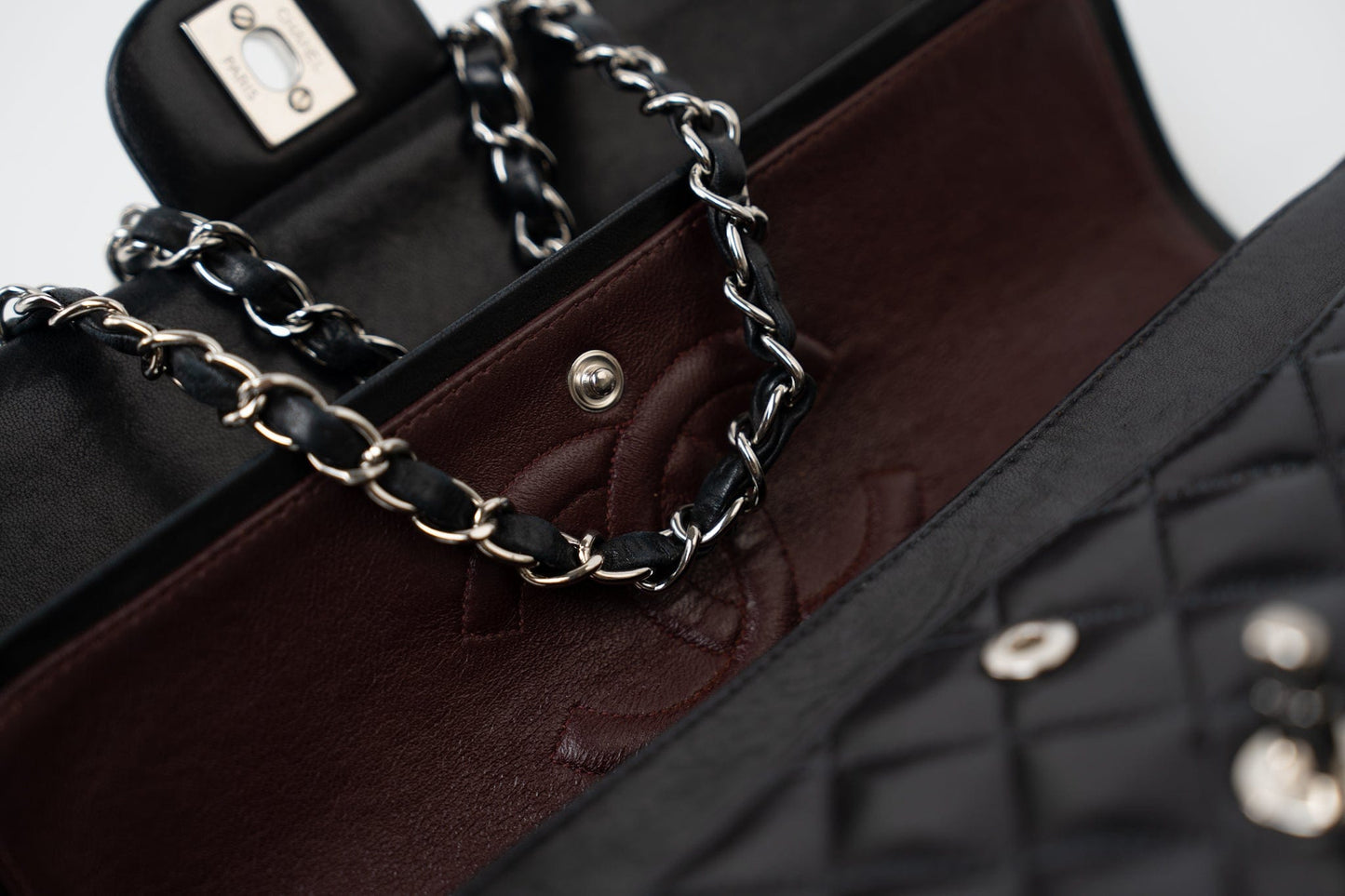 Vintage Black Lambskin Quilted Classic Flap Medium Silver Hardware