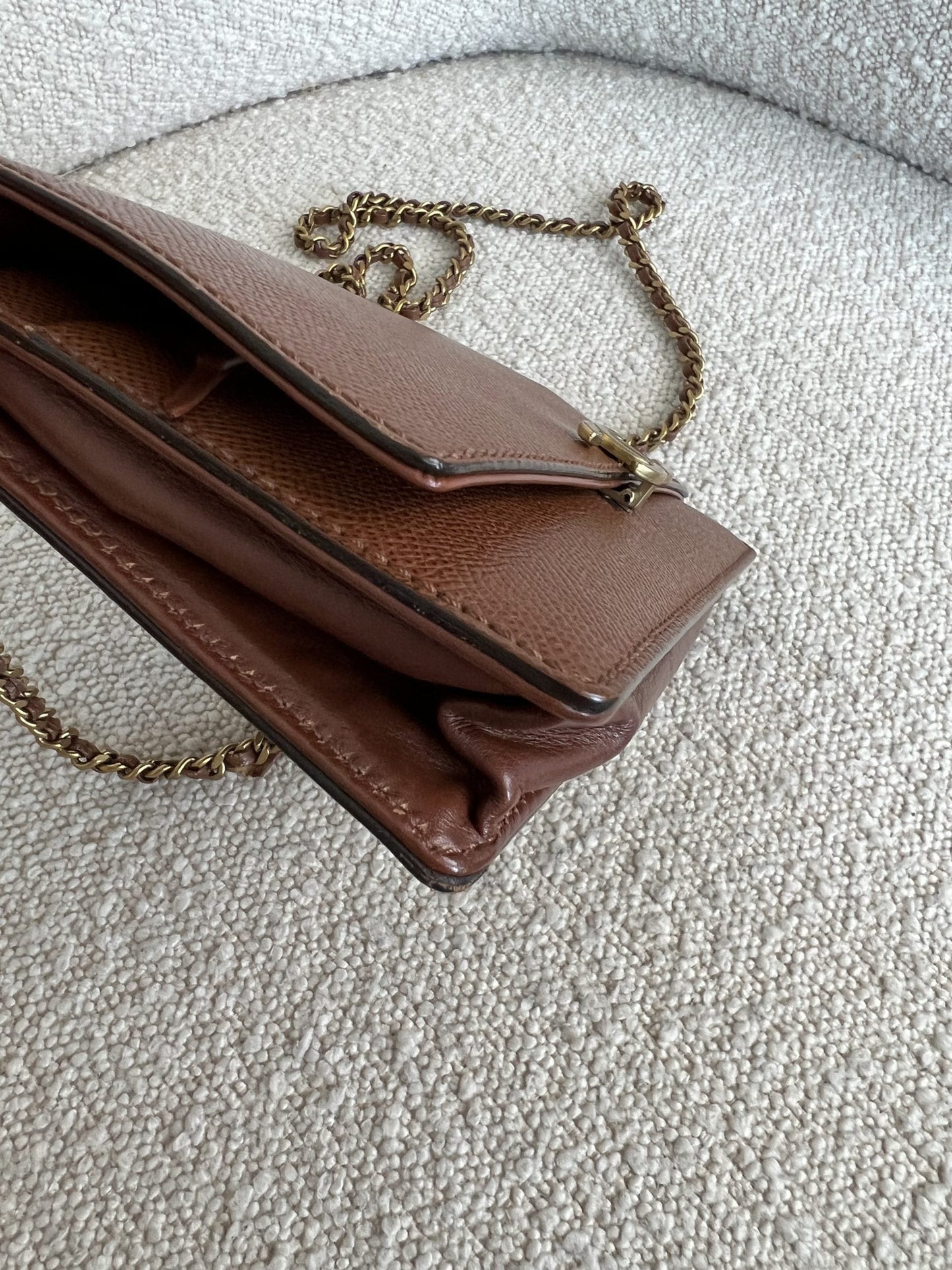 Vintage Brown Caviar Wallet On Chain AGHW