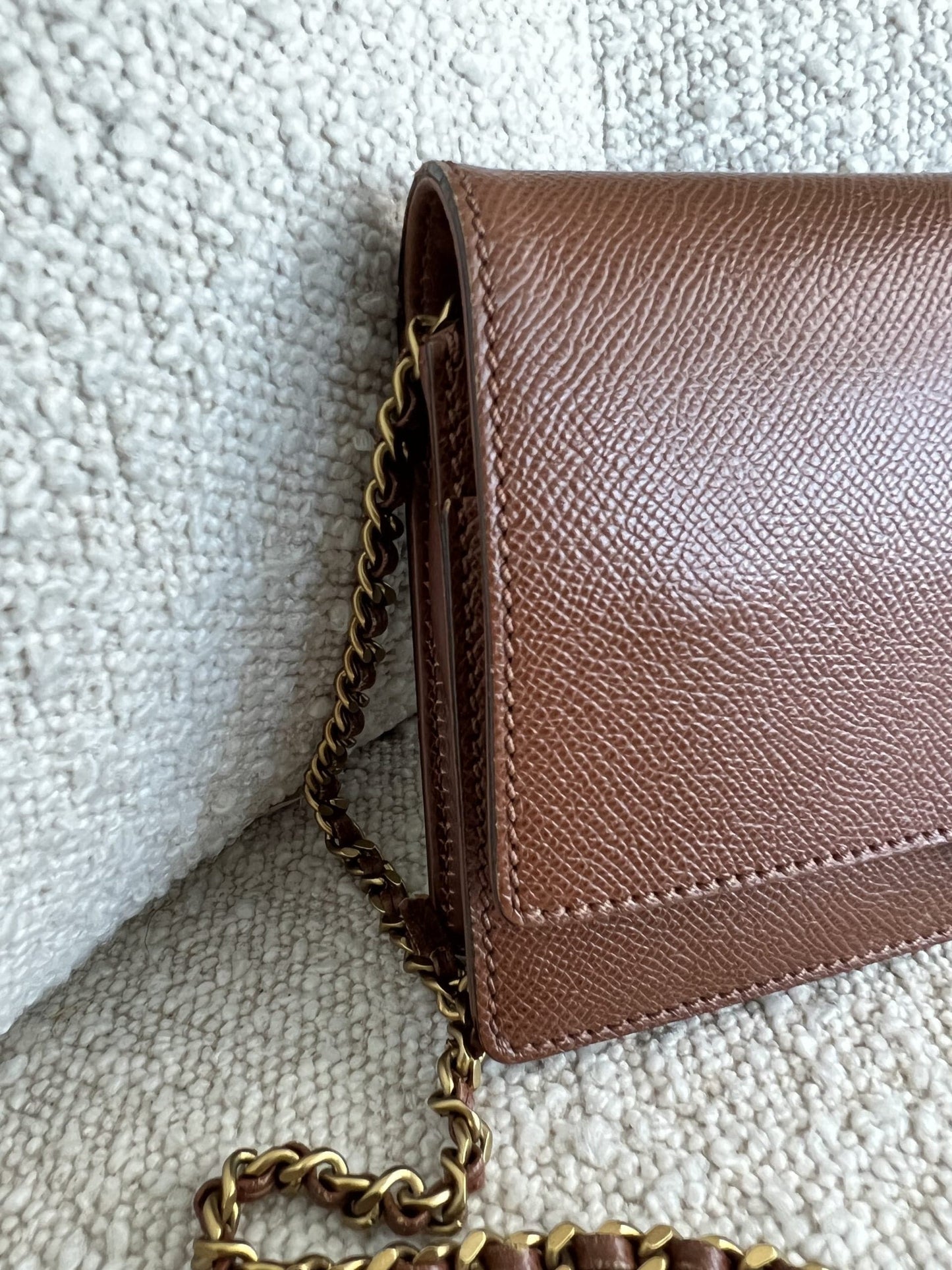 Vintage Brown Caviar Wallet On Chain AGHW