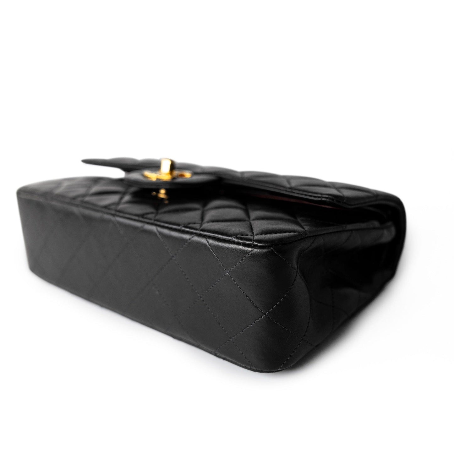 Vintage Small Black Lambskin Quilted Classic Flap Small GHW