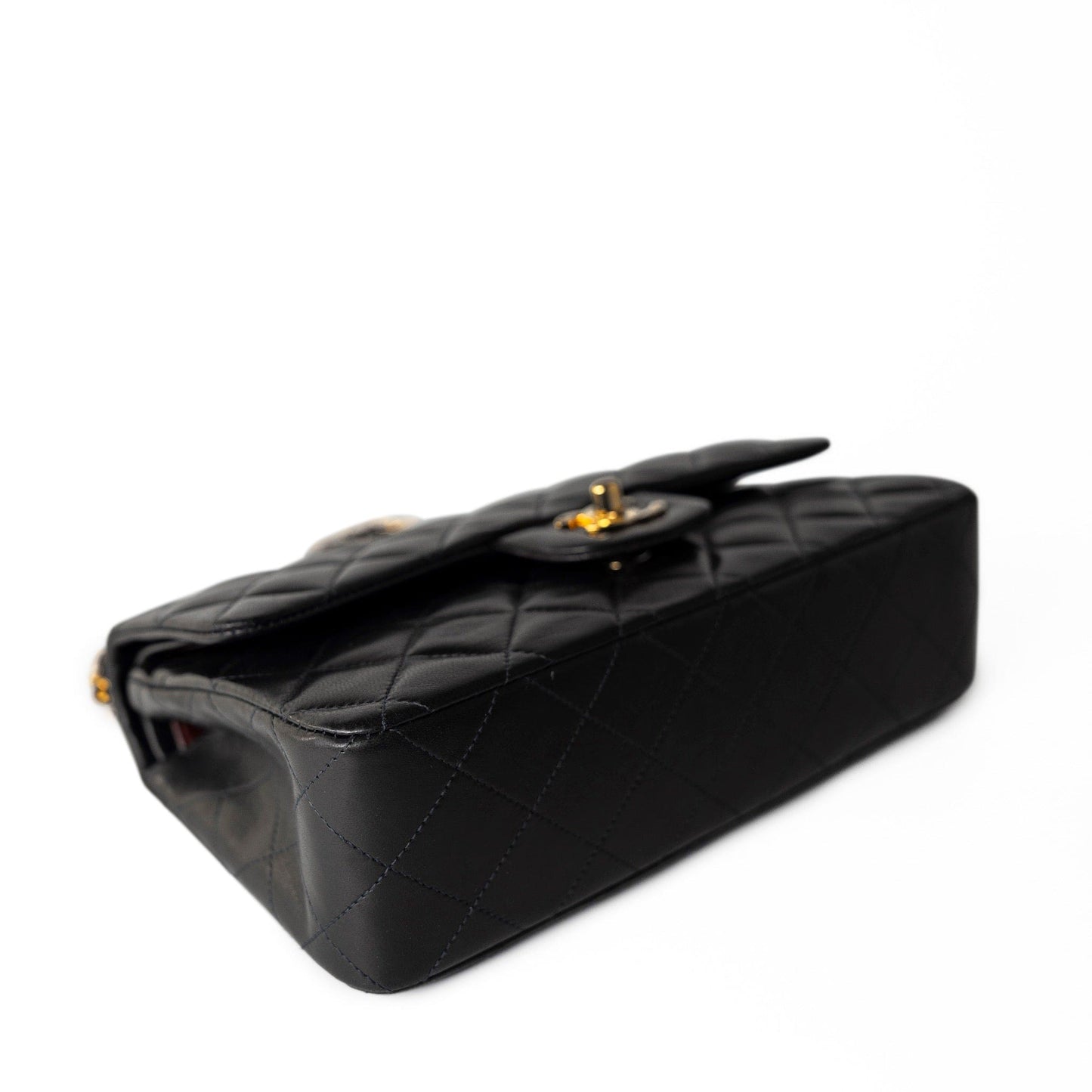 Vintage Small Black Lambskin Quilted Classic Flap Small GHW