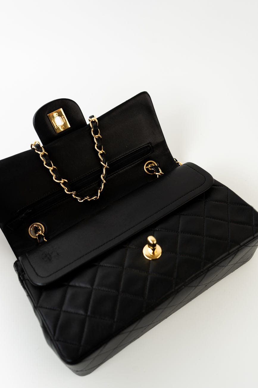 Vintage Small Classic Flap Black Lambskin Quilted GHW