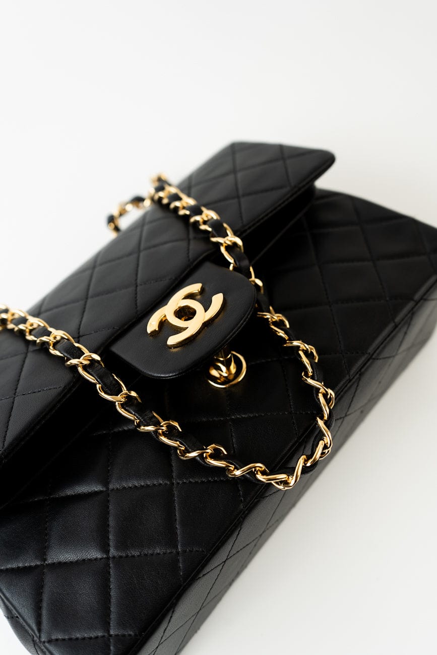 Vintage Small Classic Flap Black Lambskin Quilted GHW