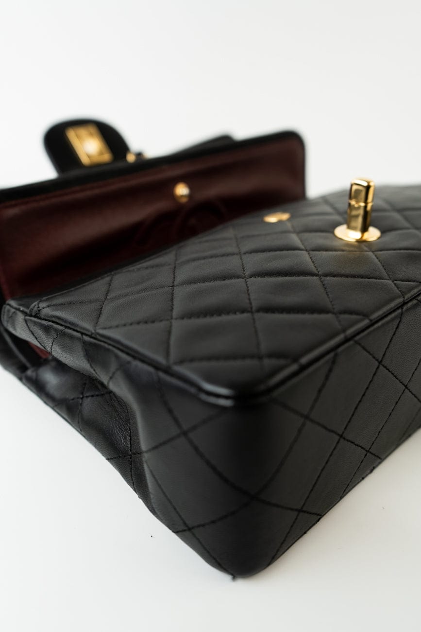 Vintage Small Classic Flap Black Lambskin Quilted GHW