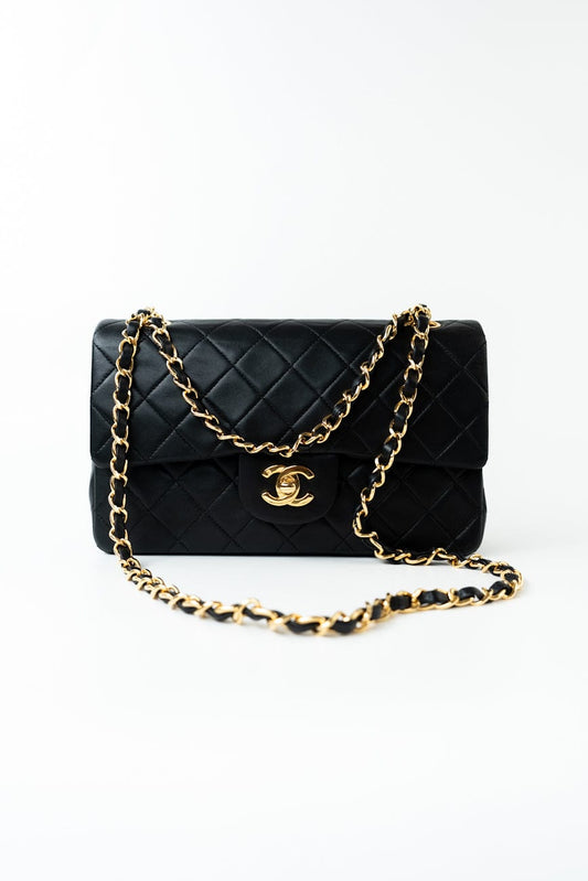 Vintage Small Classic Flap Black Lambskin Quilted GHW