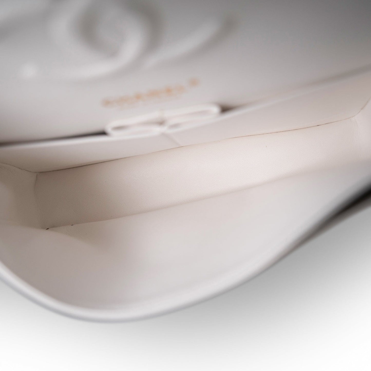 21C White Caviar Quilted Classic Flap Medium Light Gold Hardware