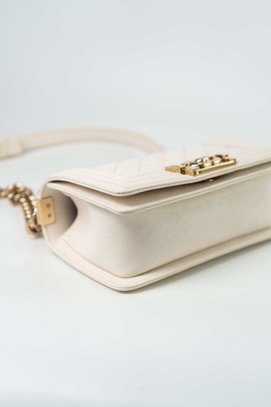 White Caviar Quilted LeBoy Bag Small