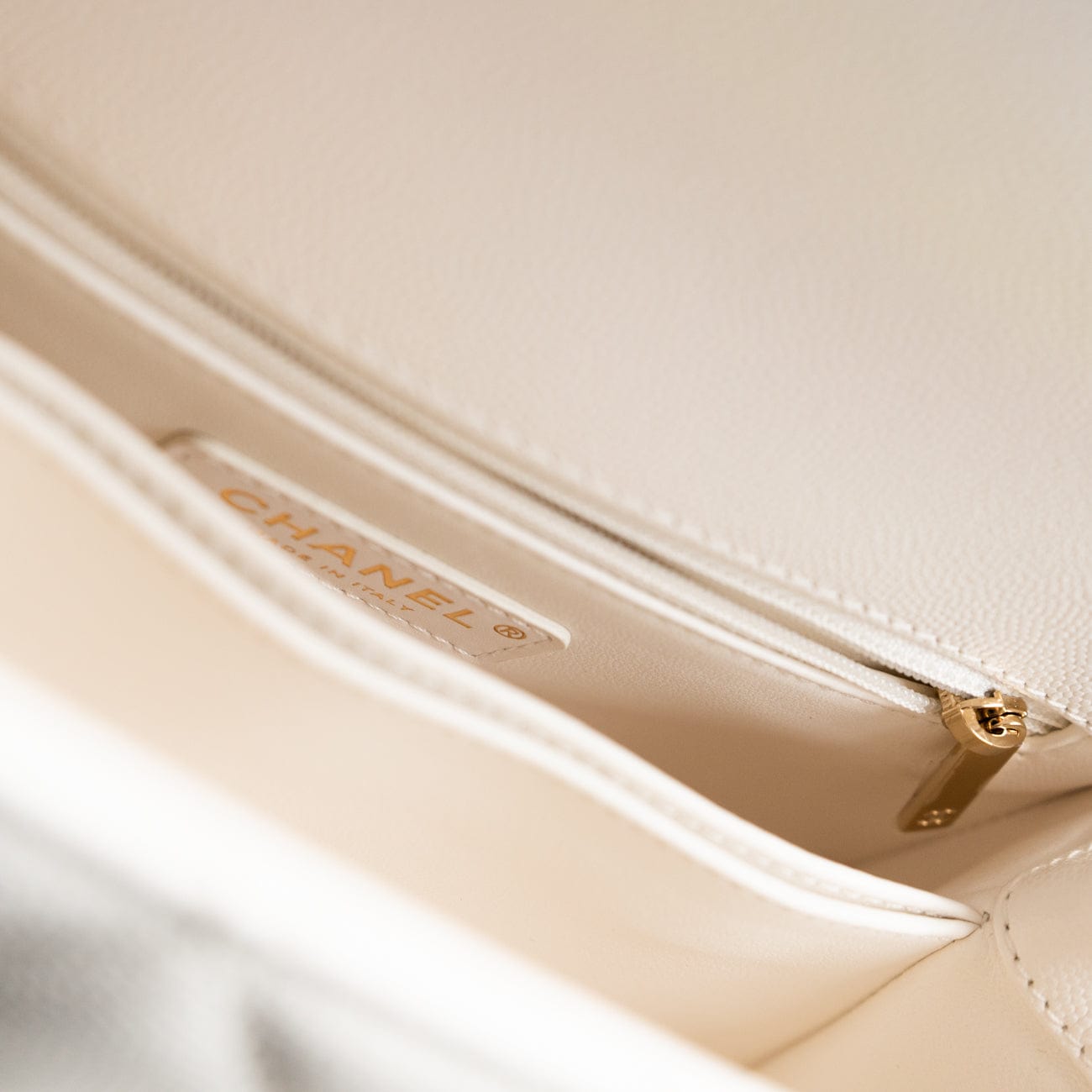 White Caviar Quilted Small Coco Handle