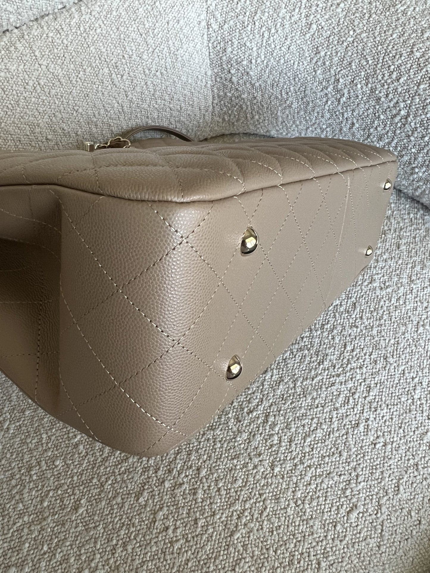 22A Dark Beige Caviar Quilted Shopping tote Large LGHW