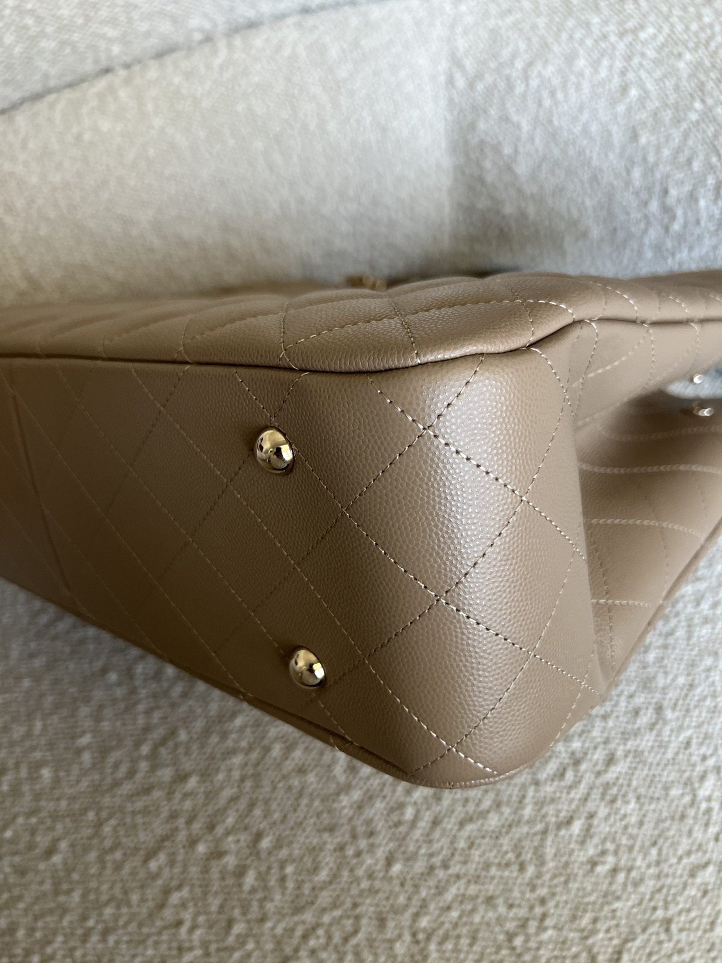 22A Dark Beige Caviar Quilted Shopping tote Large LGHW