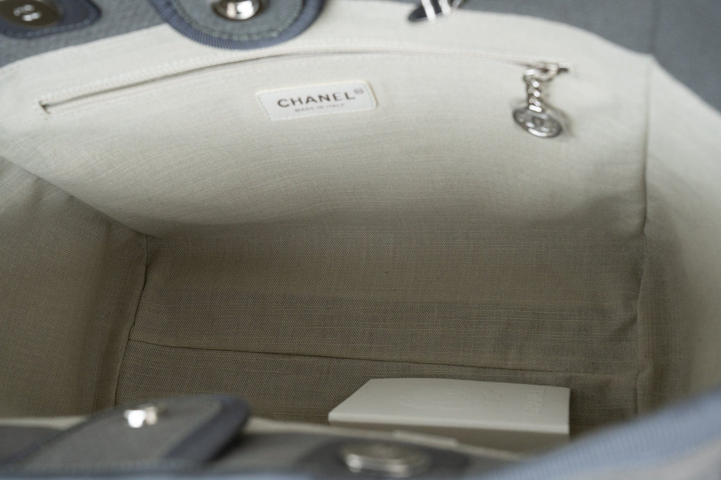 22A Grey Deauville Shopping Tote Small Silver Hardware