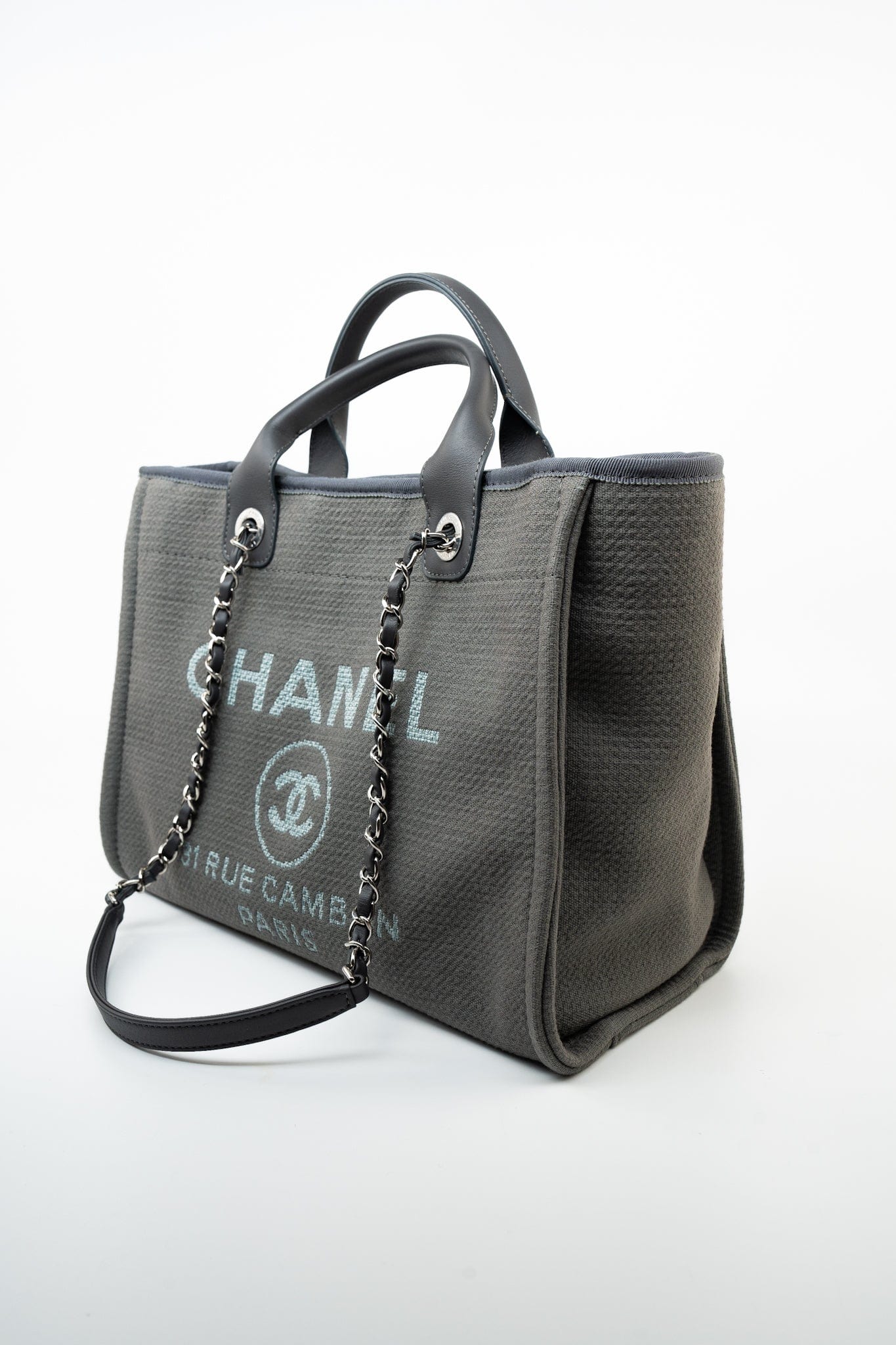 22A Grey Deauville Shopping Tote Small Silver Hardware