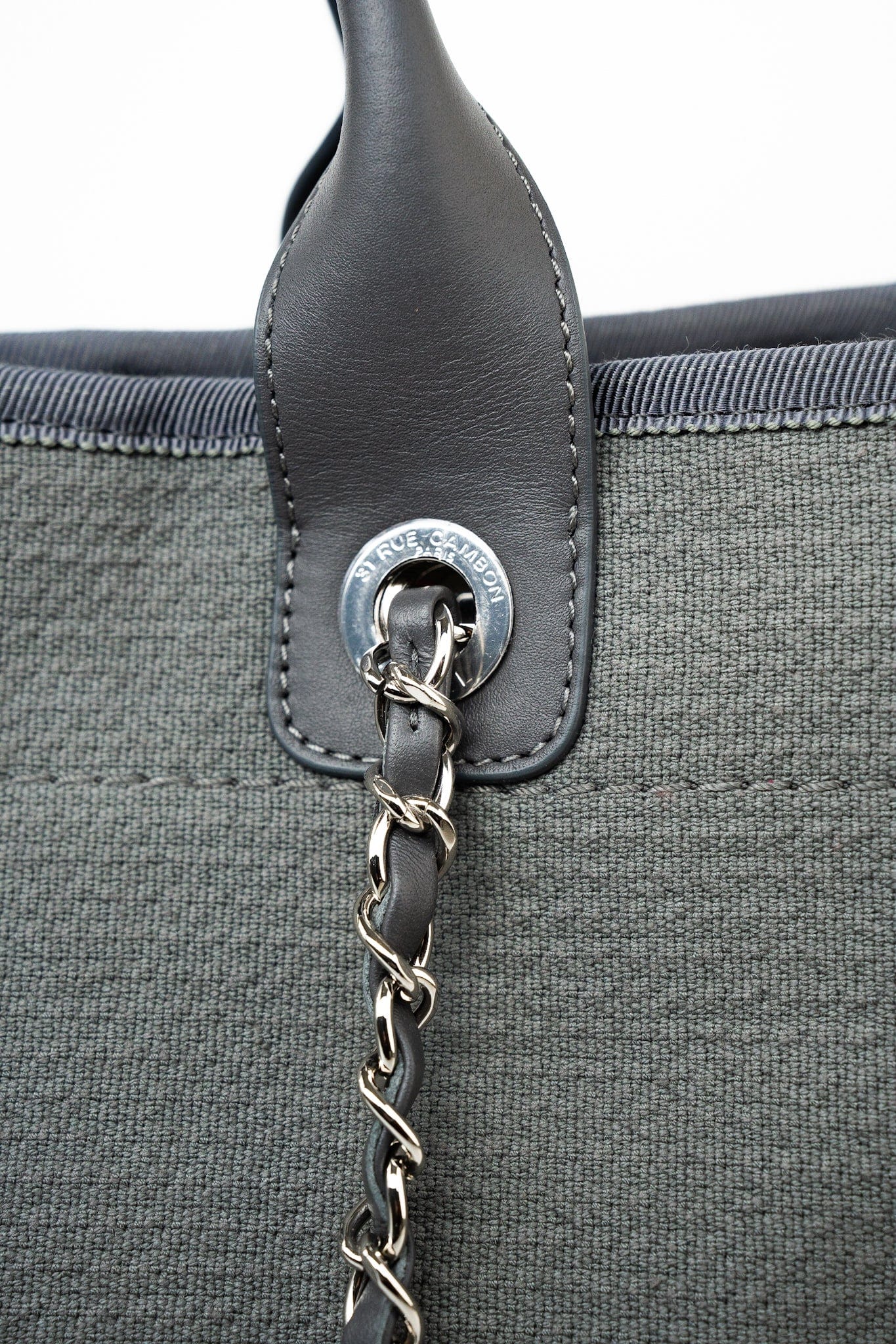 22A Grey Deauville Shopping Tote Small Silver Hardware