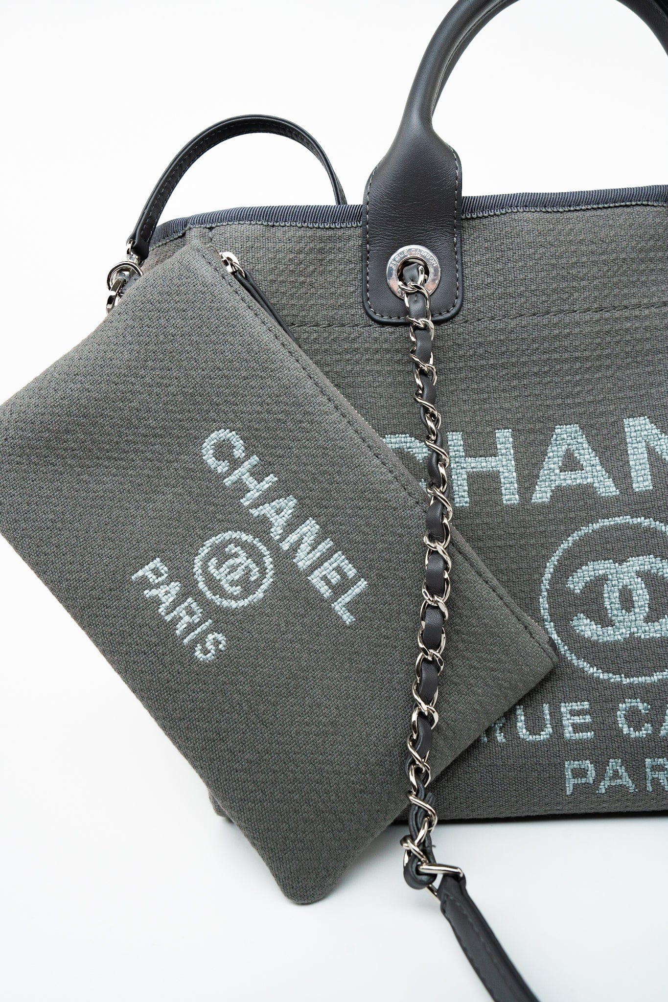 22A Grey Deauville Shopping Tote Small Silver Hardware