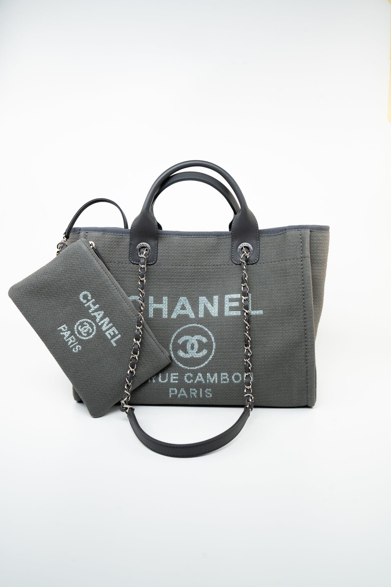 22A Grey Deauville Shopping Tote Small Silver Hardware