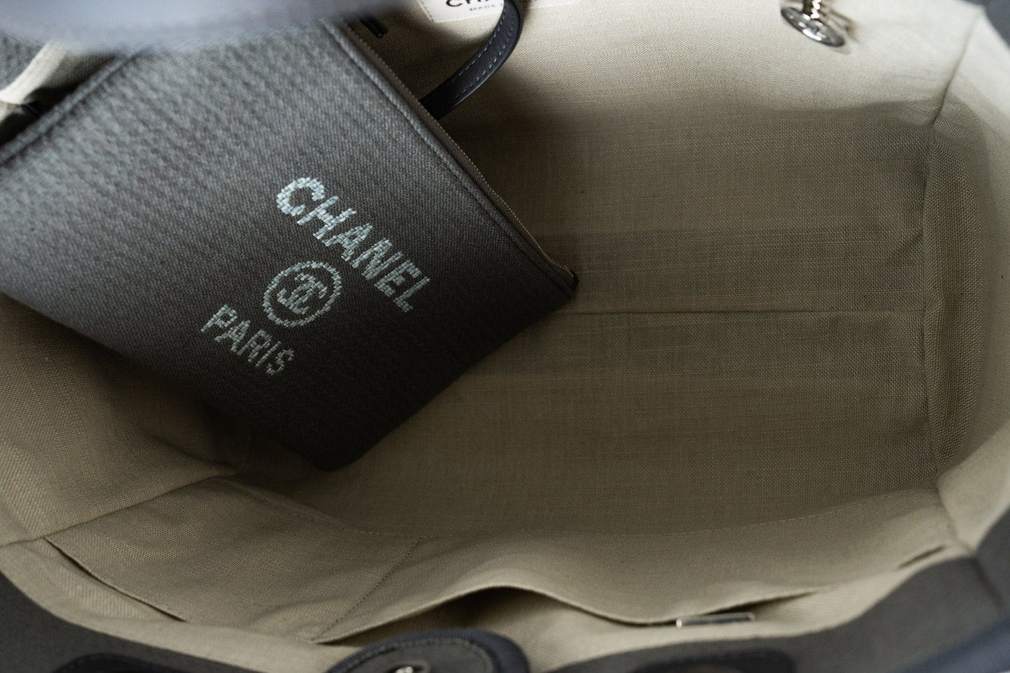 22A Grey Deauville Shopping Tote Small Silver Hardware