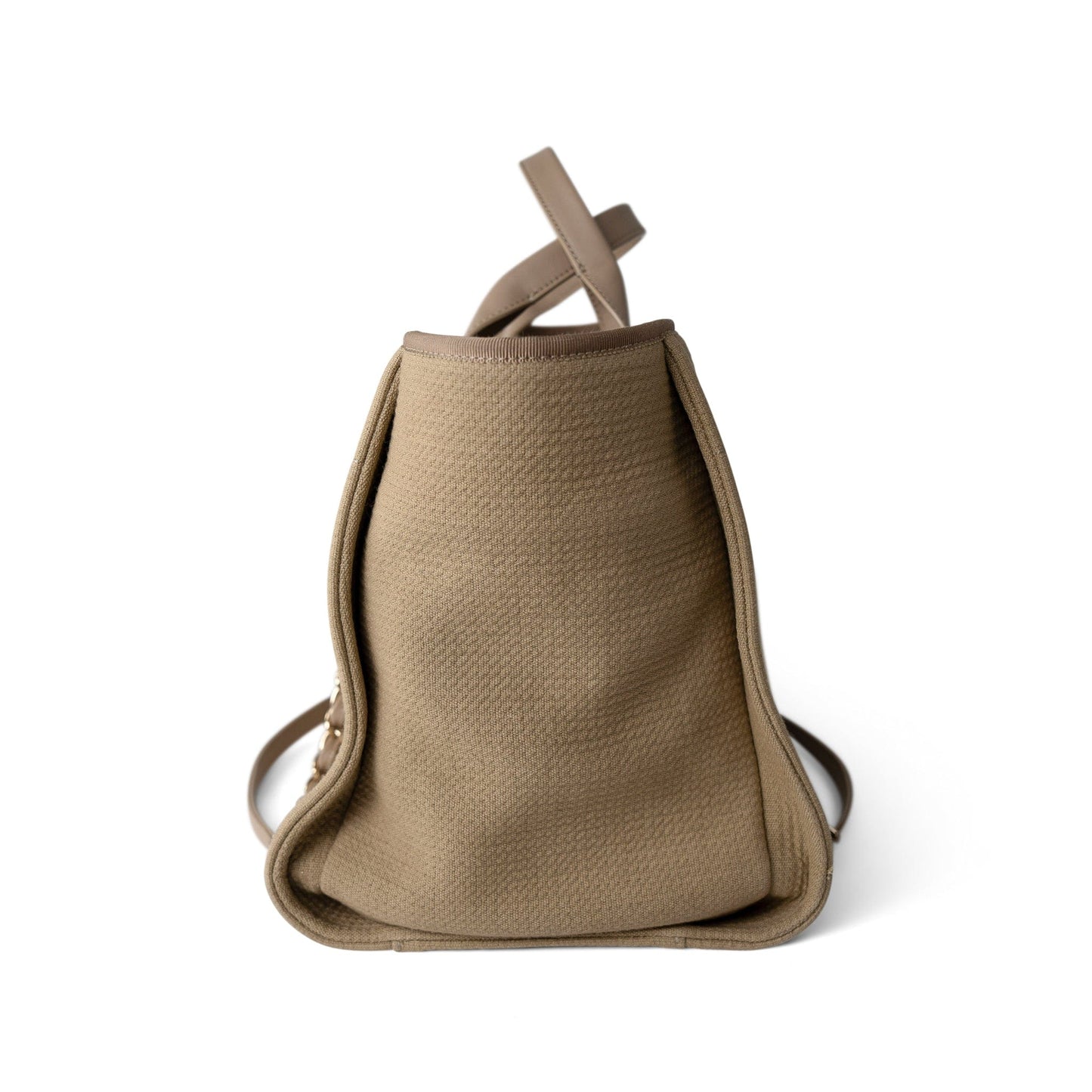 22A Dark Beige Deauville Tote Mixed Fibers and Calfskin Light Gold Hardware