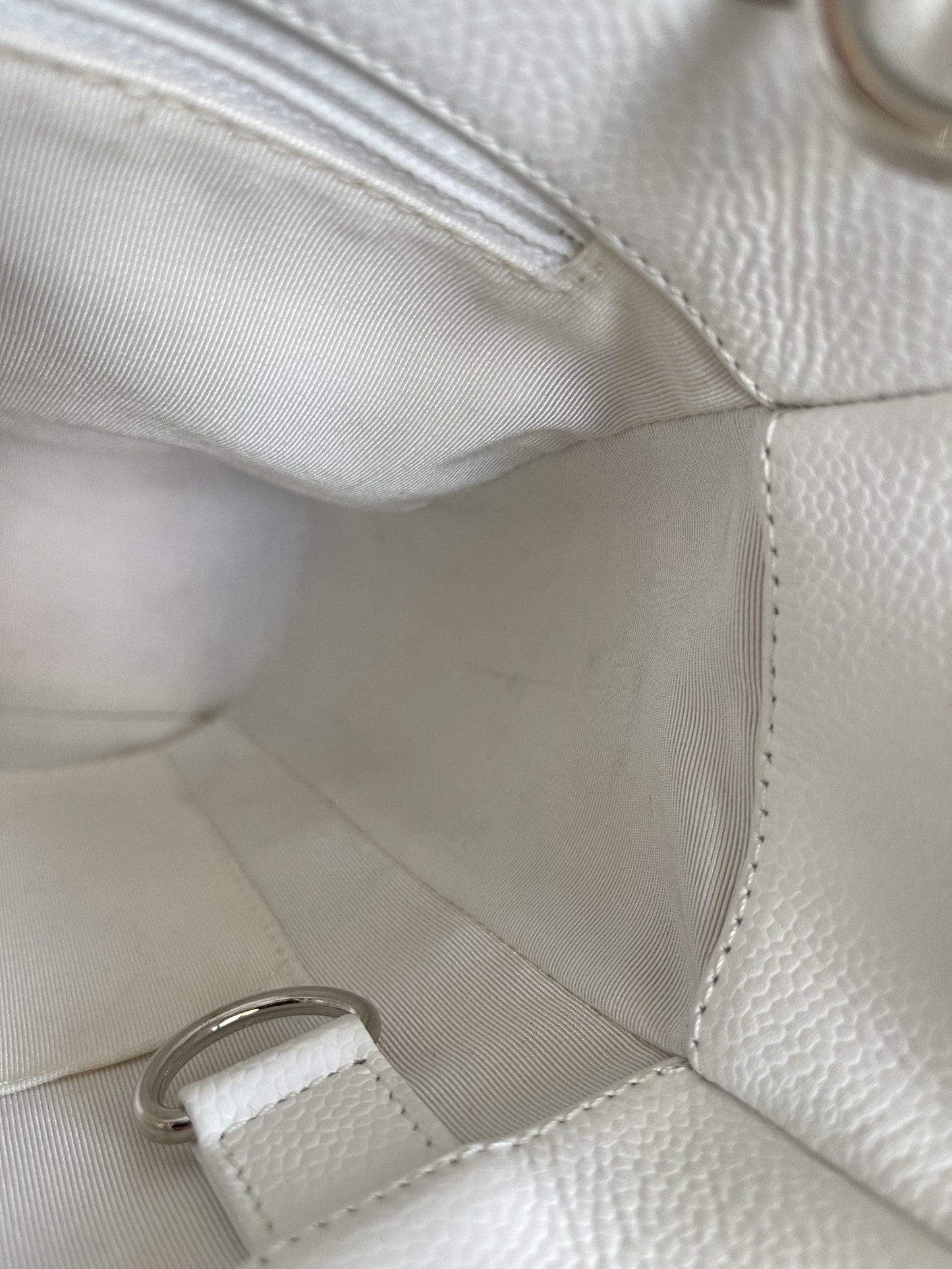 White Caviar Quilted Petite Shopping Tote