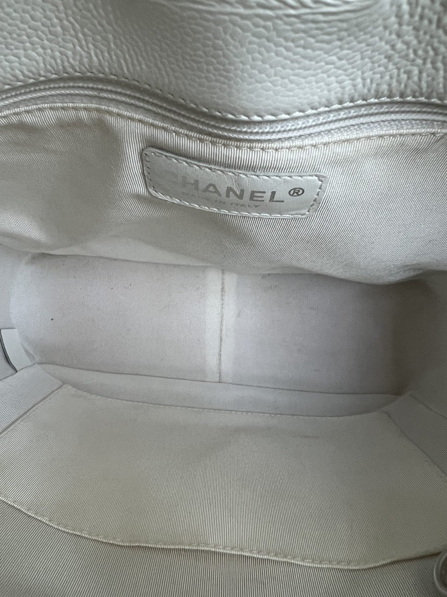 White Caviar Quilted Petite Shopping Tote