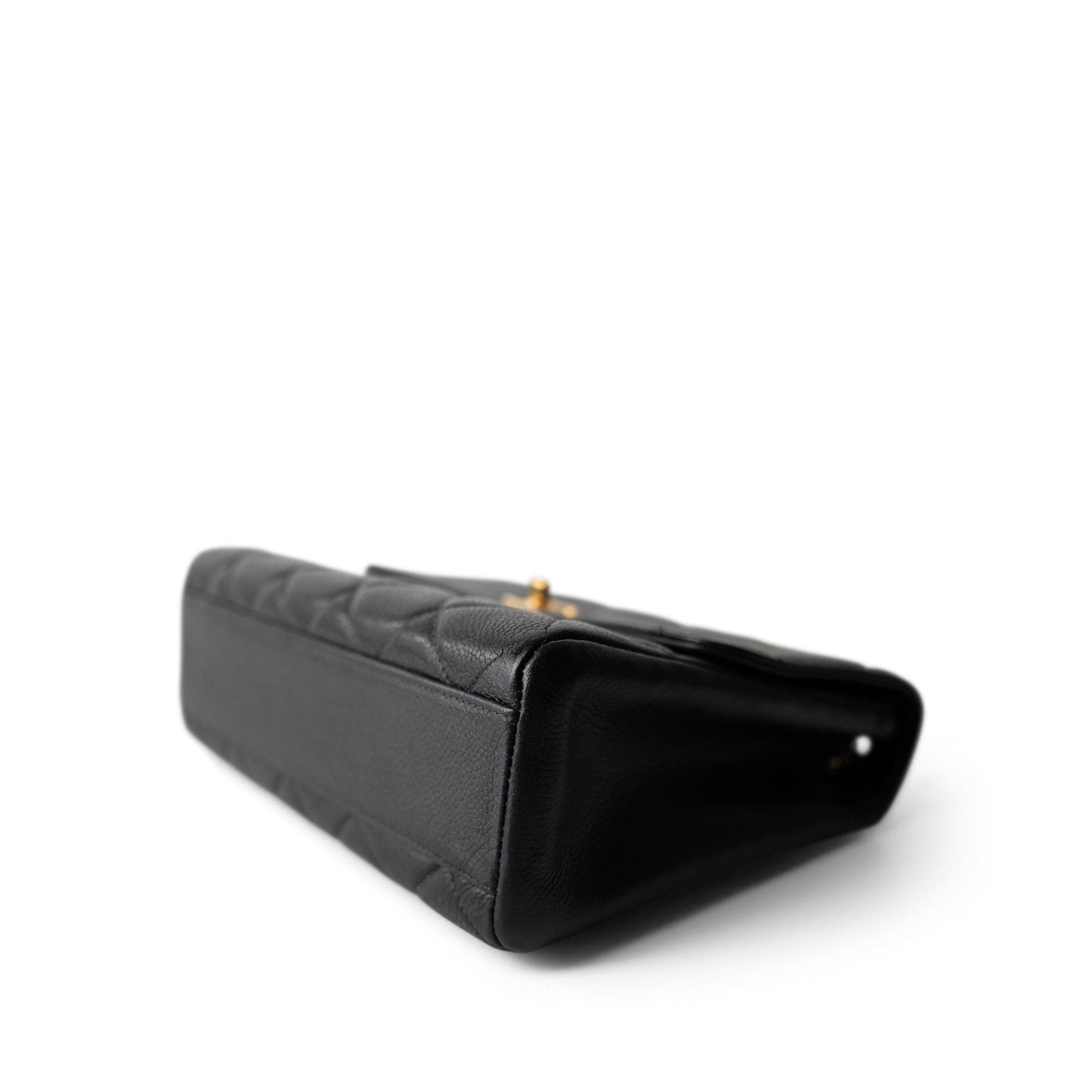 Vintage Black Caviar Quilted Square Flap Gold Hardware