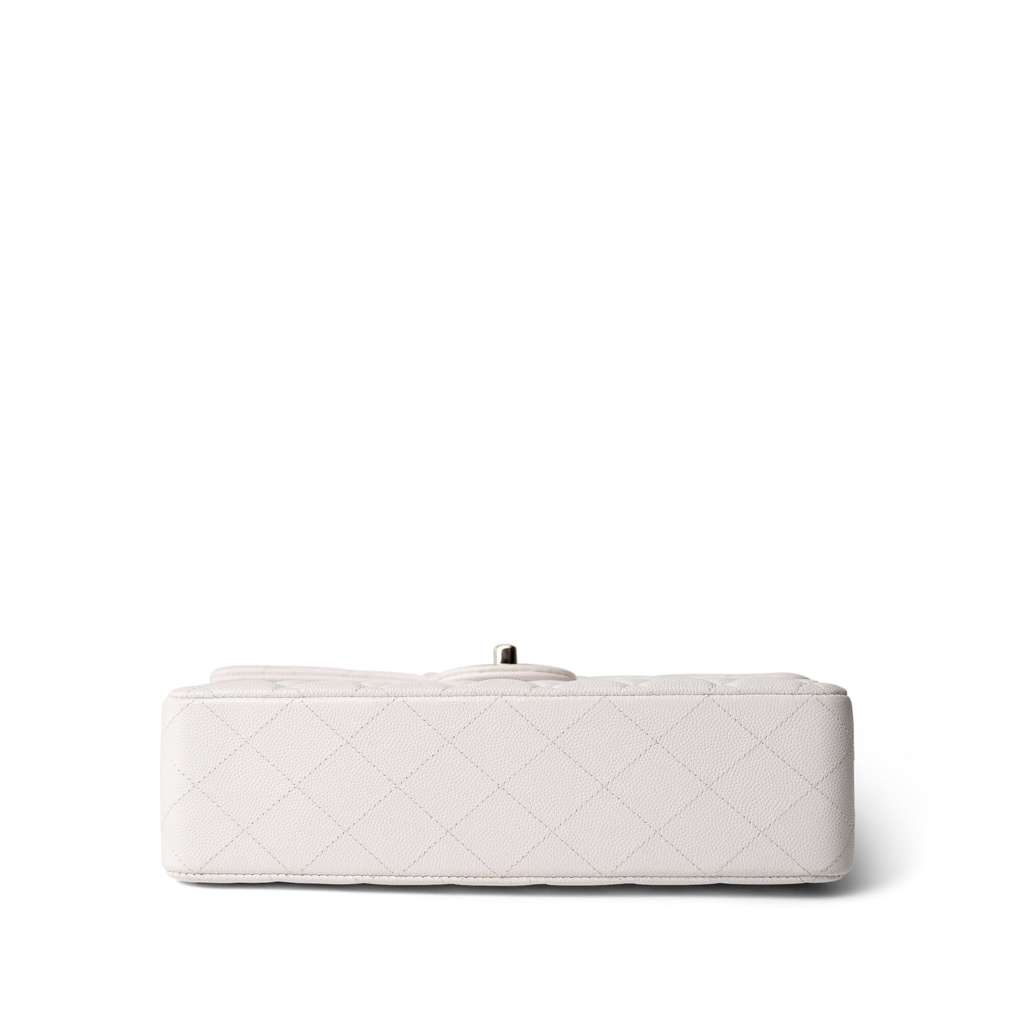 White Caviar Quilted Medium Classic Flap Light Gold Hardware
