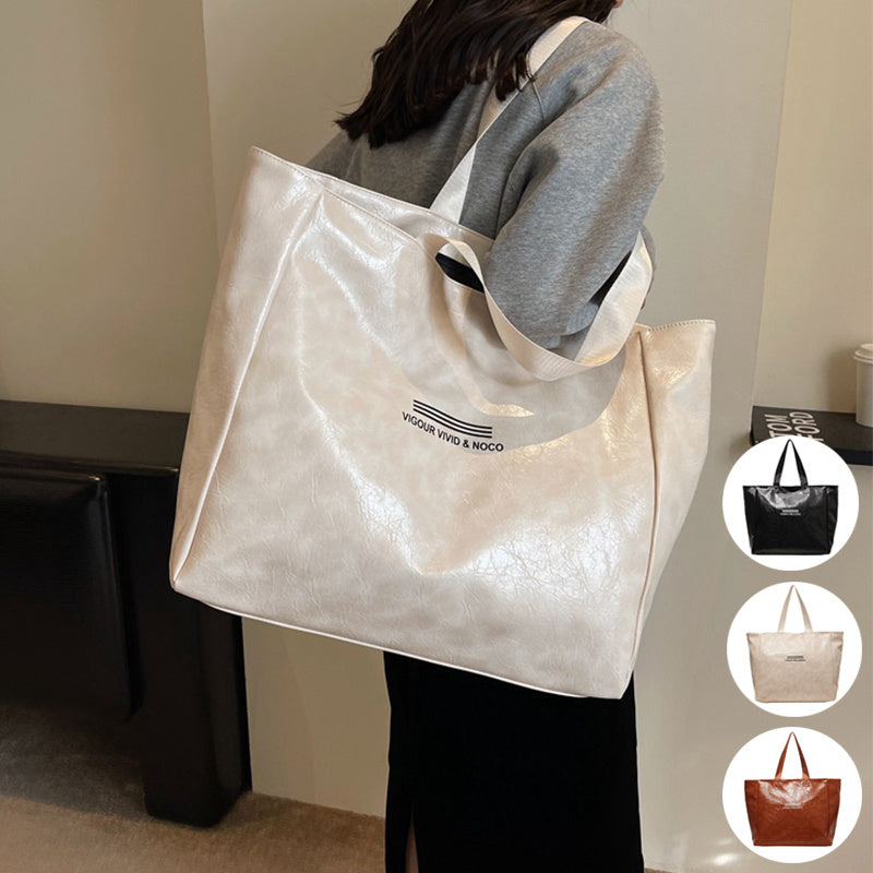 Solid Luxury Large Capacity Tote Shoulder Bag