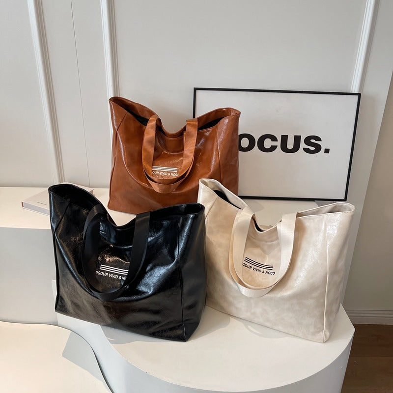 Solid Luxury Large Capacity Tote Shoulder Bag