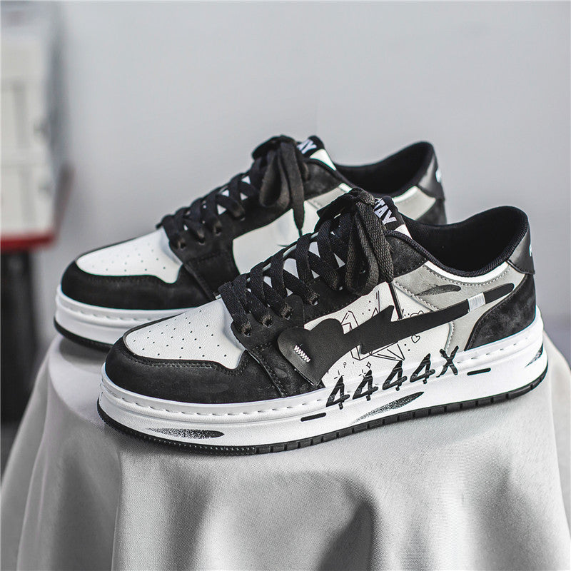 Distressed Graffiti Skateboard Sneakers