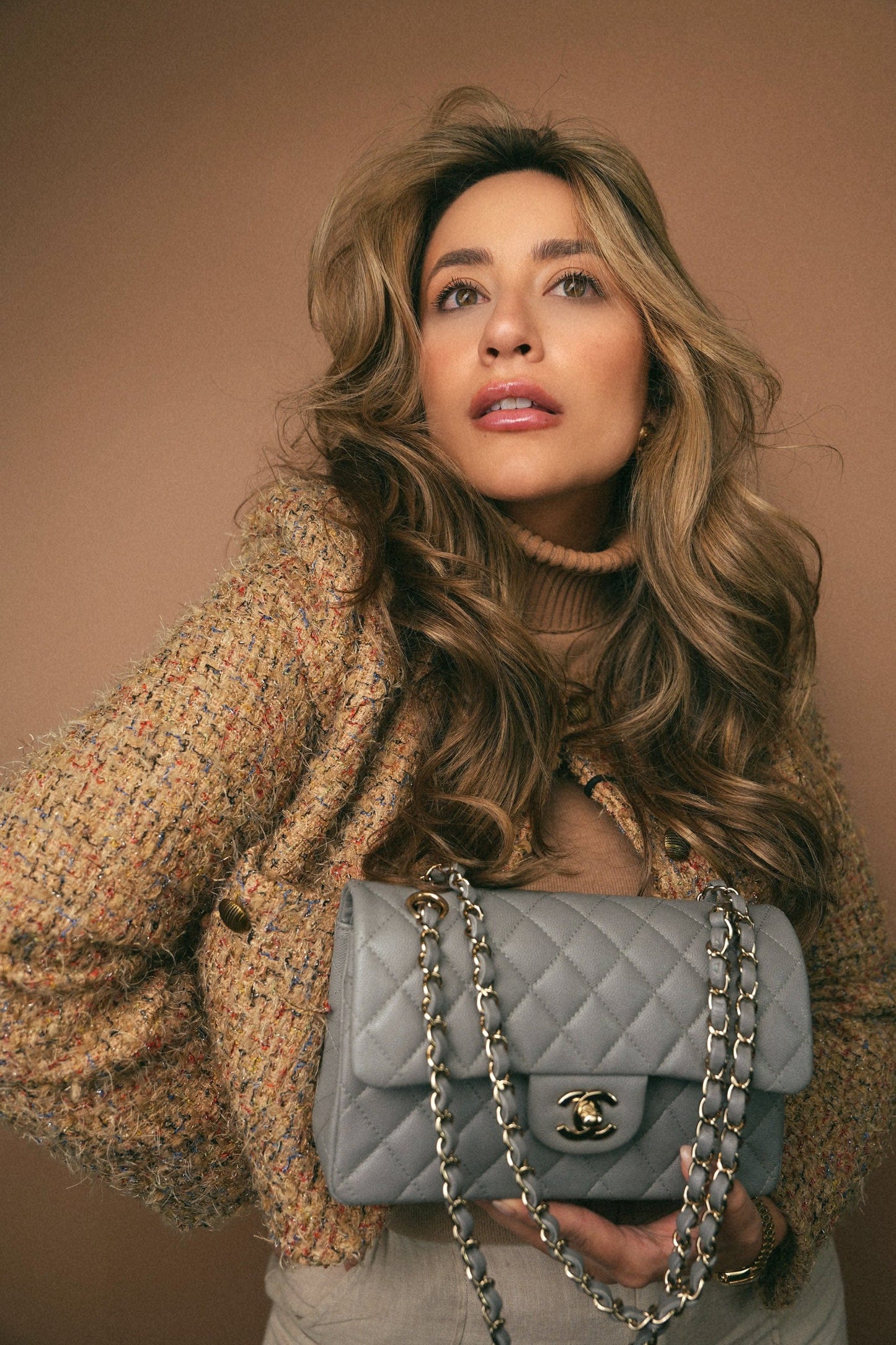 20C Grey Caviar Quilted Classic Flap Small LGHW