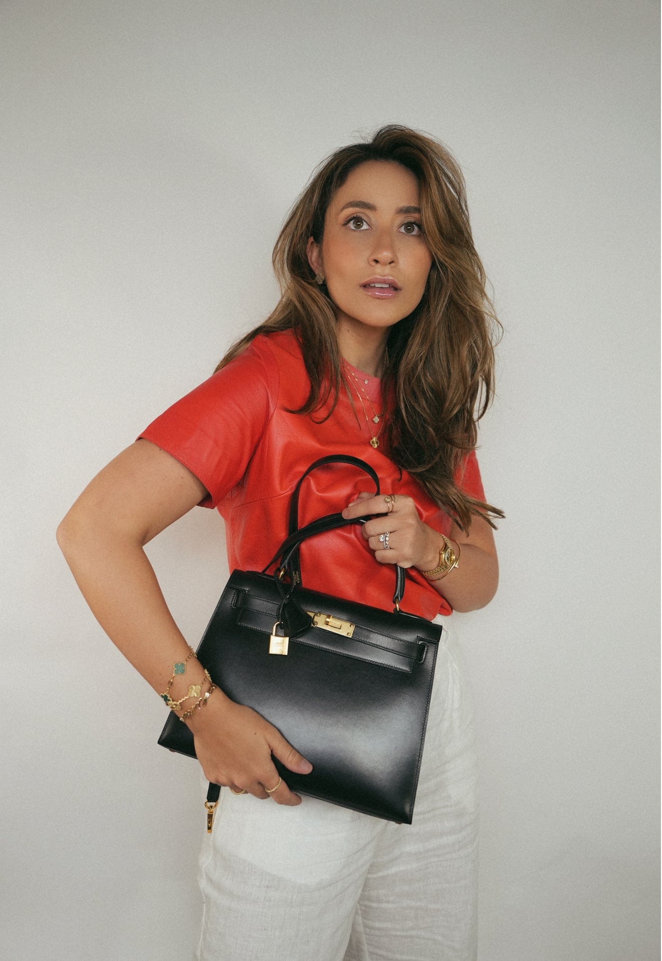 Vintage Kelly Sellier 28 Black Box Calfskin Gold Plated (Y) Stamp