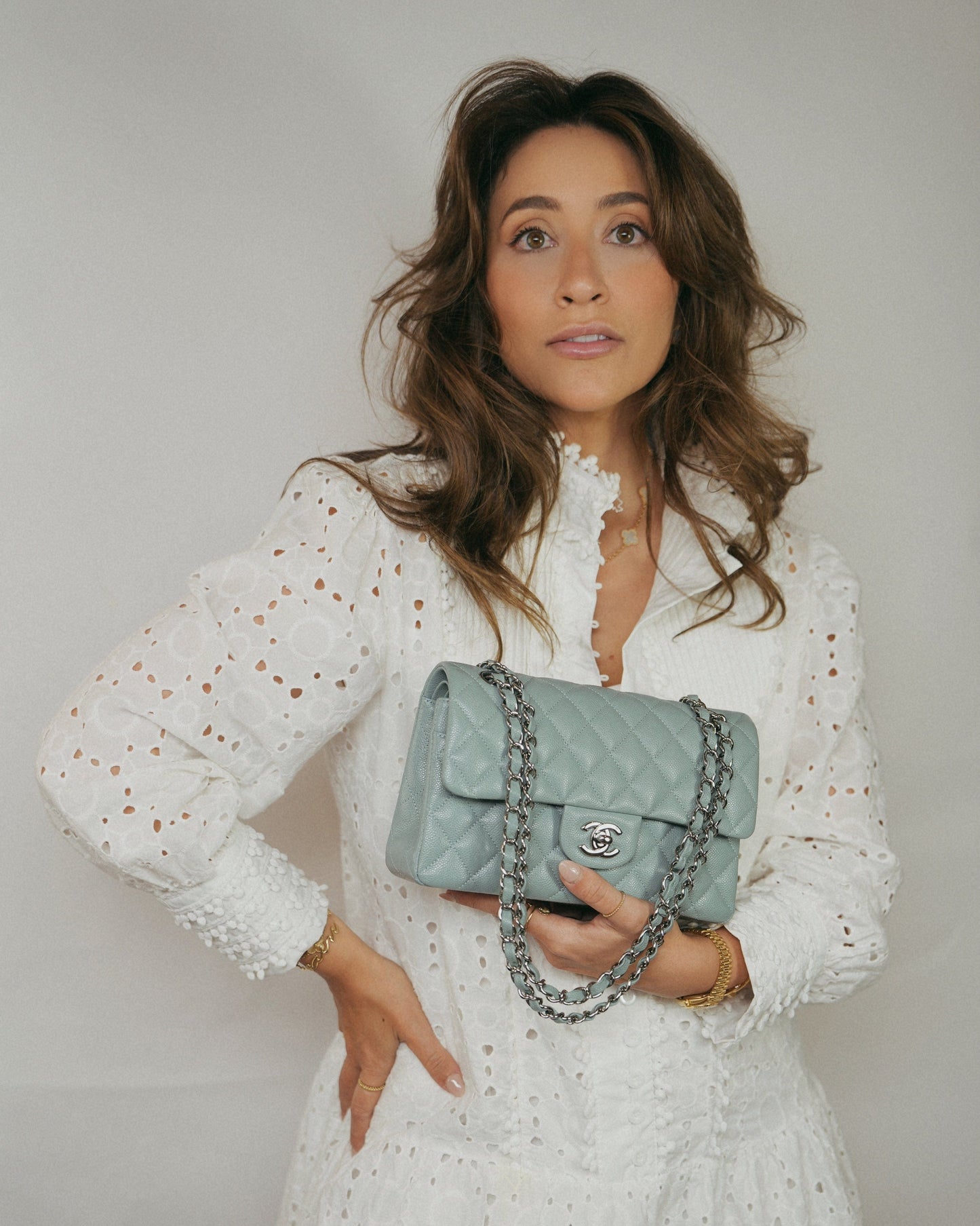 20B Blue Caviar Quilted Classic Flap Small Silver Hardware