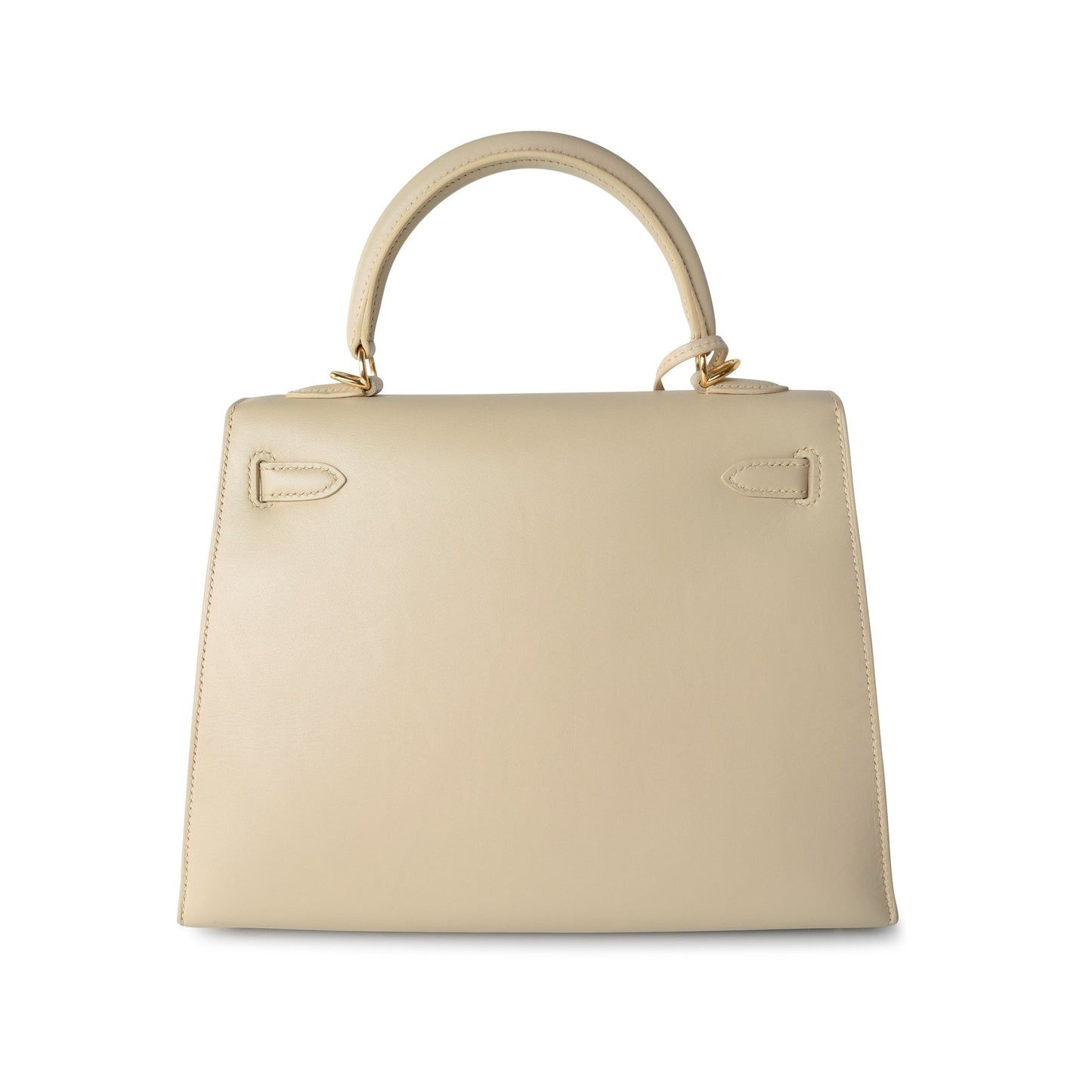 Vintage Kelly 25 Sellier Parchemin / Light Beige Box Calfksin E Square Stamp