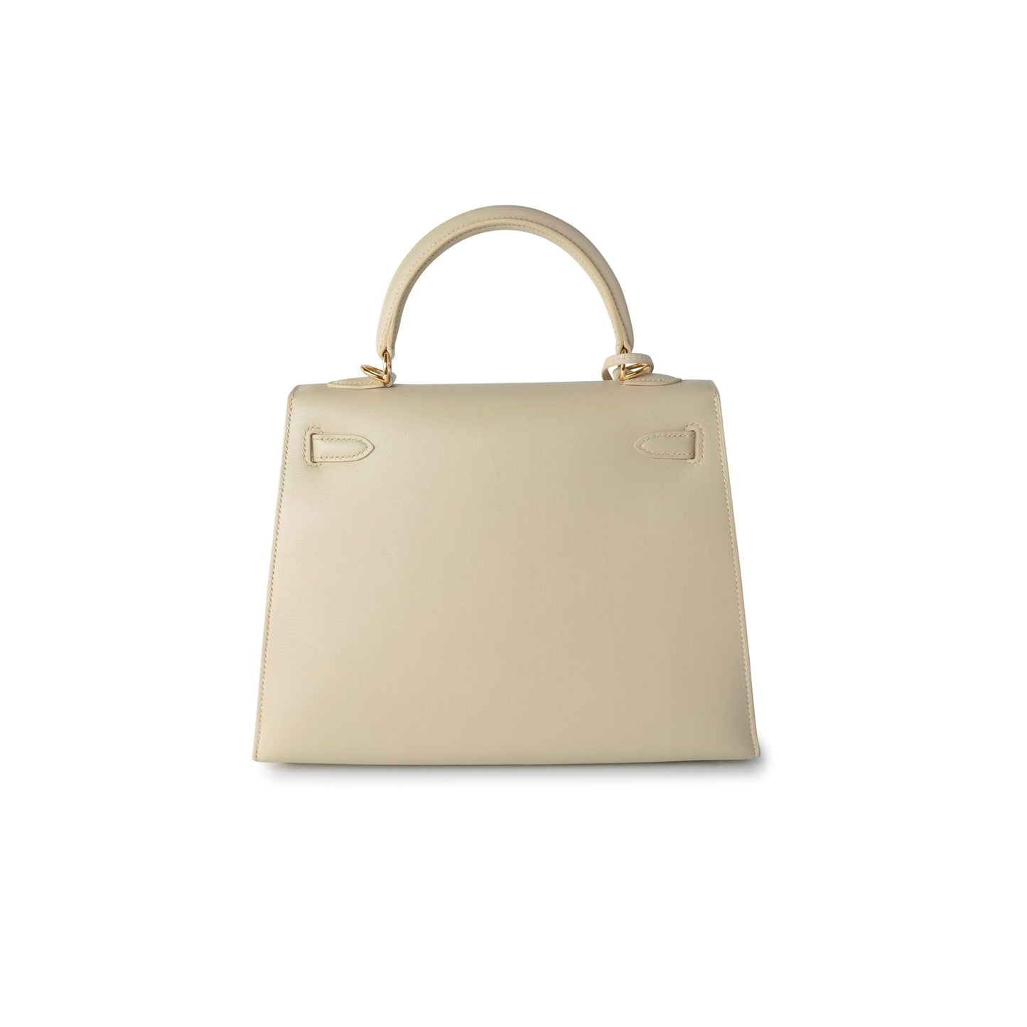 Vintage Kelly 25 Sellier Parchemin / Light Beige Box Calfksin E Square Stamp