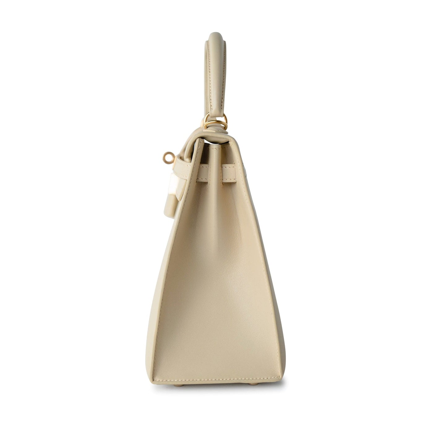 Vintage Kelly 25 Sellier Parchemin / Light Beige Box Calfksin E Square Stamp