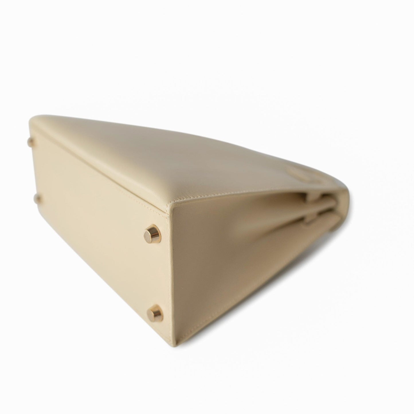 Vintage Kelly 25 Sellier Parchemin / Light Beige Box Calfksin E Square Stamp