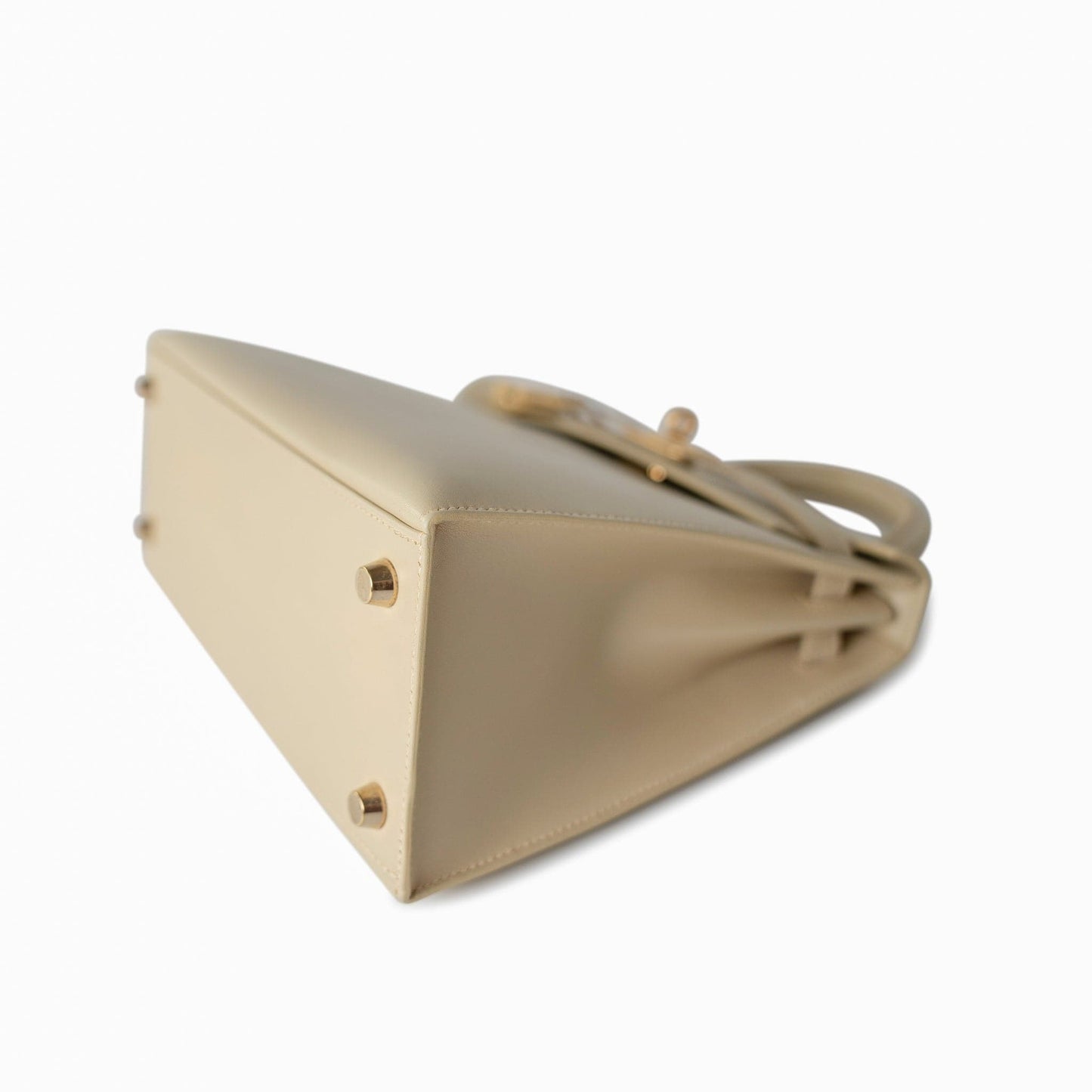 Vintage Kelly 25 Sellier Parchemin / Light Beige Box Calfksin E Square Stamp