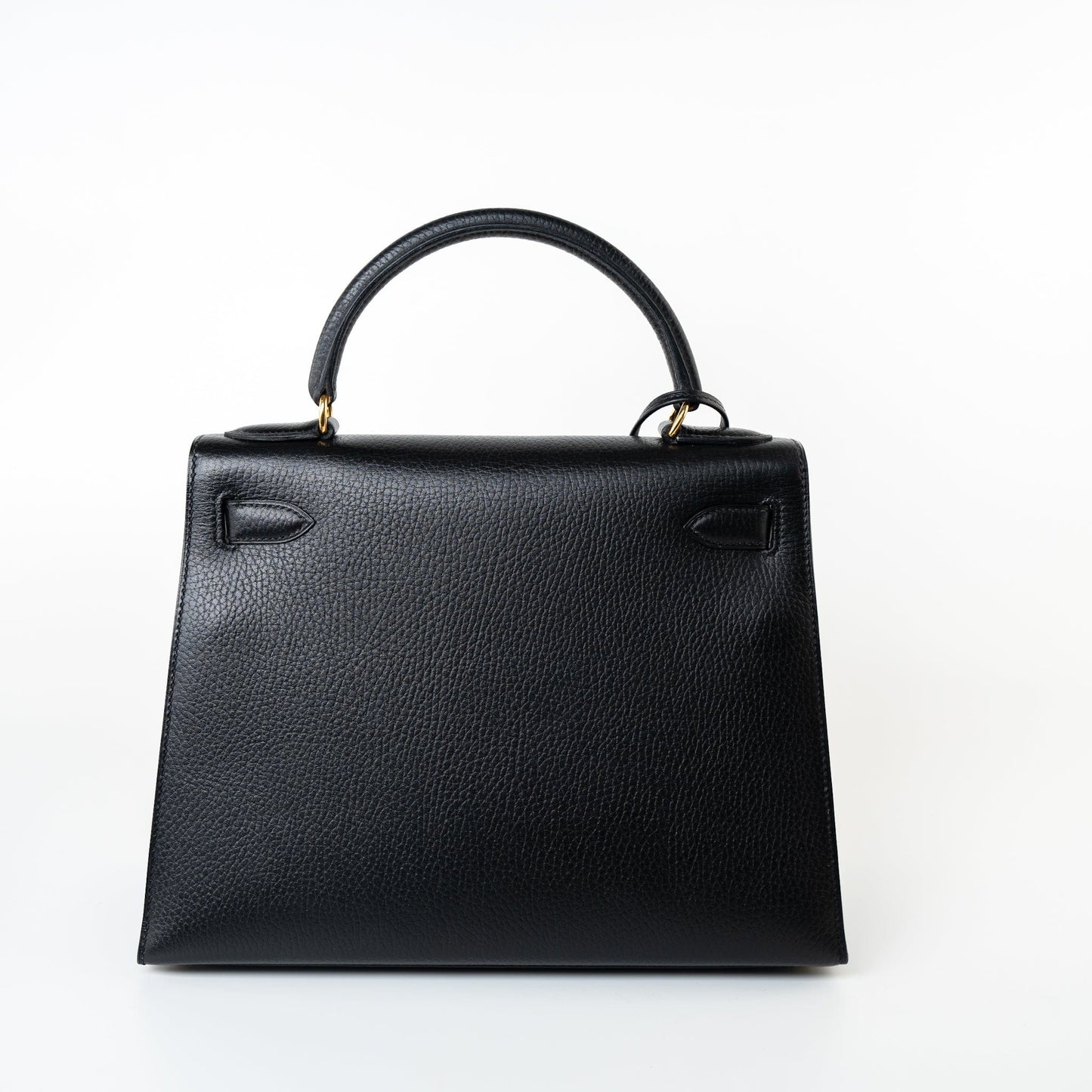 Vintage Kelly 28 Black Ardennes Leather Gold Plated Hardware Z Stamp