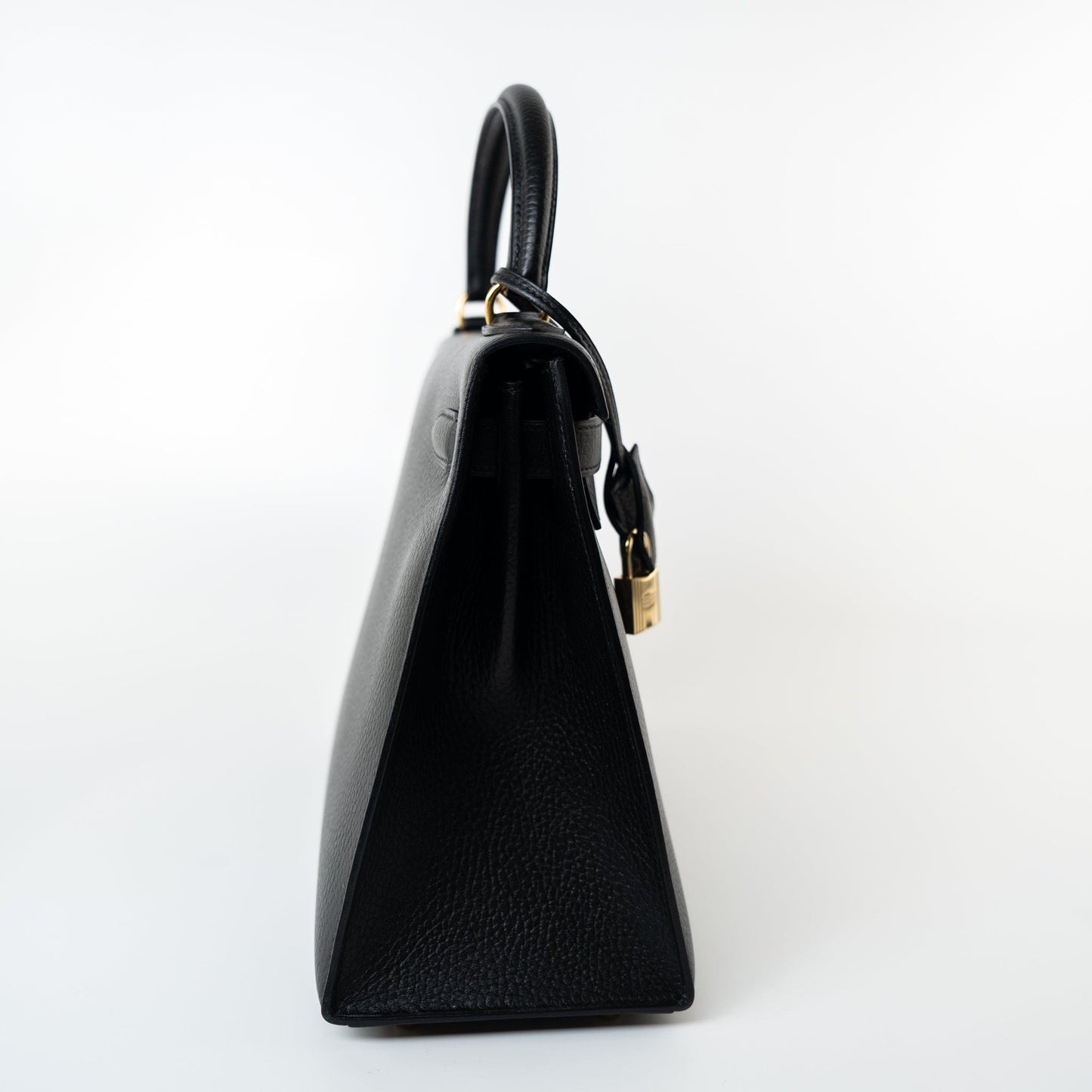 Vintage Kelly 28 Black Ardennes Leather Gold Plated Hardware Z Stamp