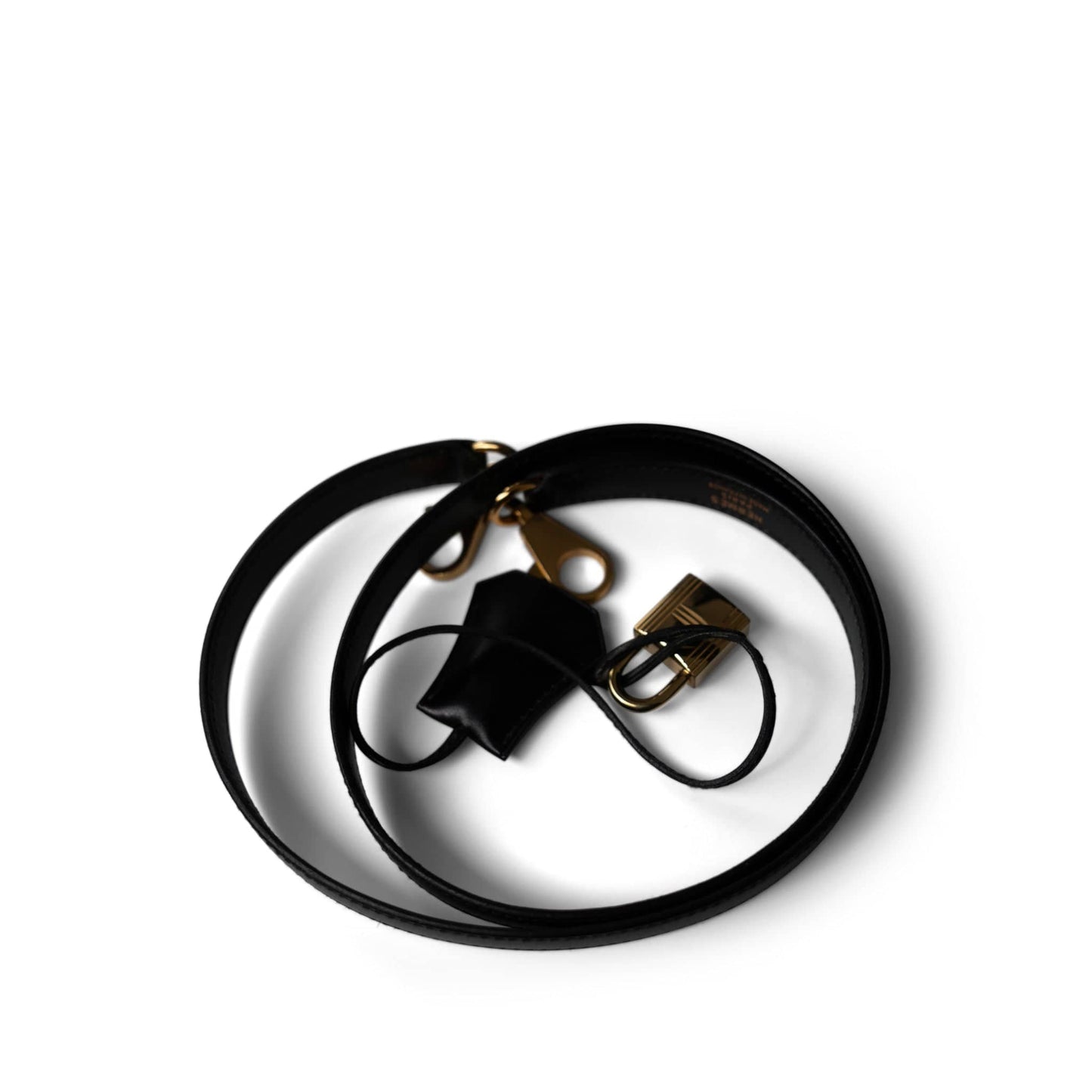 Vintage Kelly Sellier 28 Black Box Calfskin Gold Plated Y Circle Stamp